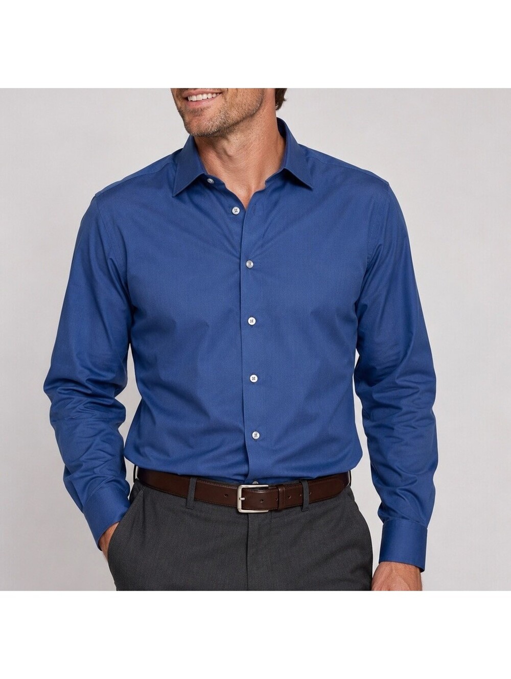 Charles Tyrwhitt Non-Iron Classic Fit Blue Button Down Dress Shirt Men’s 16/35
